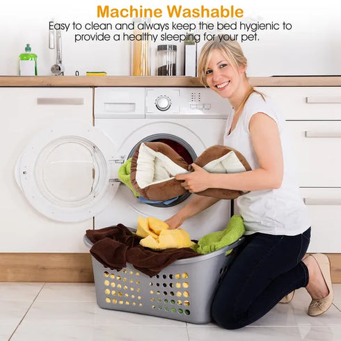 Pet Dog Bed Soft Warm Fleece Puppy Cat Cozy Nest Sofa Cushion