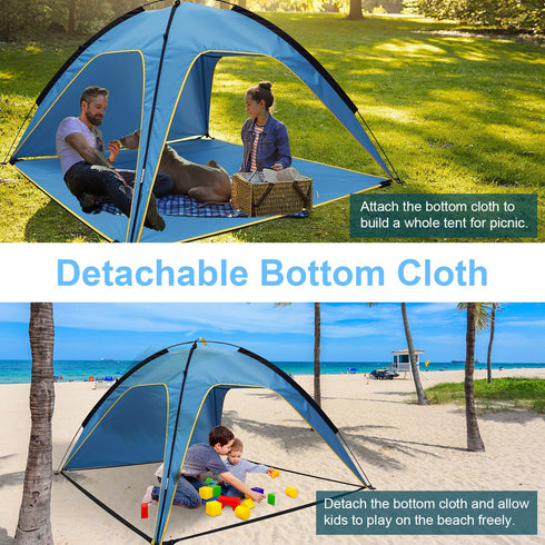 4-6 Person Beach Tent Canopy w/ 3 Doors & UPF50