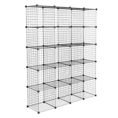 20 Grid Iron Mesh Cube Storage Rack
