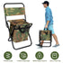 Foldable Fishing Chair w/ Backrest & Built-In Cooler Bag