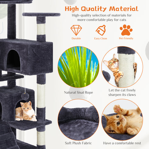 Multi-Functional Cat Treehouse Climbing Frame