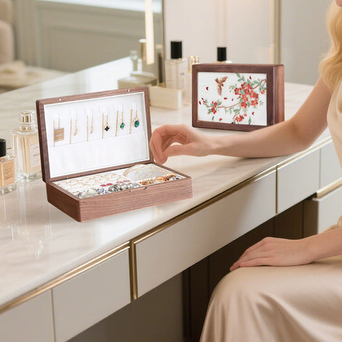 Retro Solid Wood Jewelry Storage/Display Box