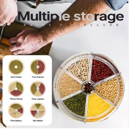 6-in-1 Multi-Compartment Food Storage Bin