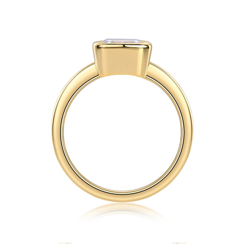 Pagoda Moissanite S925 Gold-Plated Ring