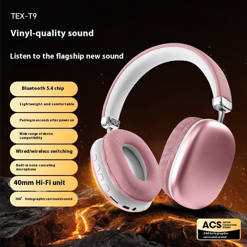 TEX-T9 Bluetooth Headset Wireless Headphone Head-mounted