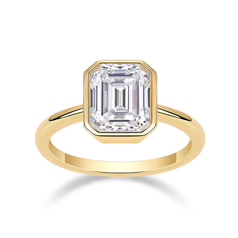 Pagoda Moissanite S925 Gold-Plated Ring