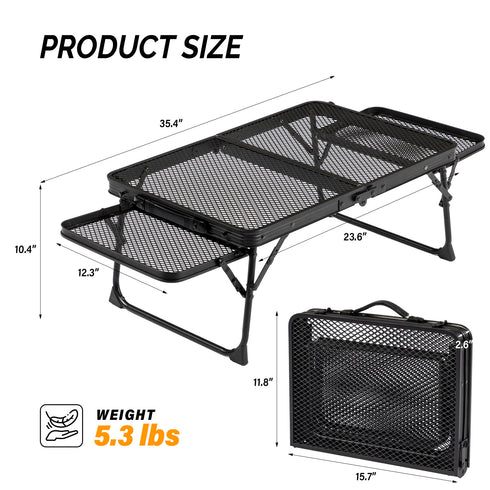 3ft Black Outdoor Portable Folding Table