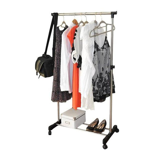 Black Sole Pole Telescopic Single Pole Shoe Rack & Drying Rack