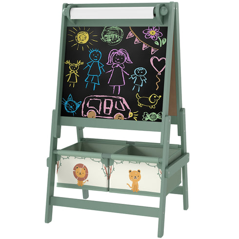 Double-Sided Art Easel w/ Paper Roll & Storage