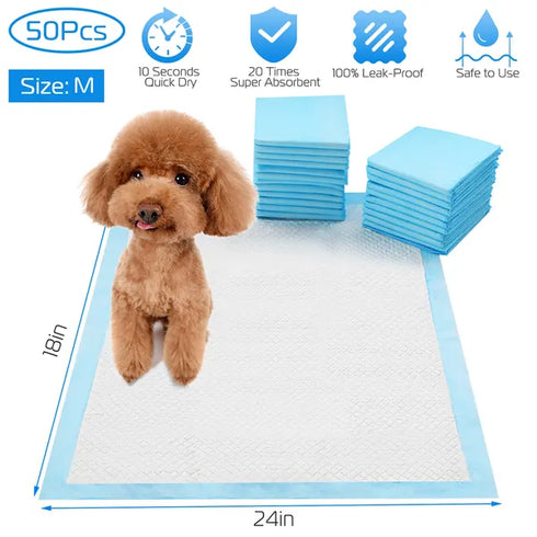 50Pcs Dog Training Pads Puppy Pee Pads