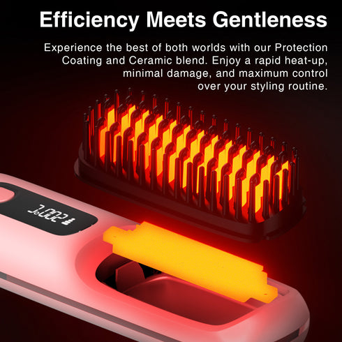 Portable Cordless Hair Straightening Brush