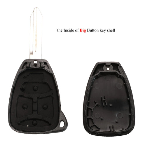 Jingyuqin Car Key Shell Case for Chrysler, Dodge, RAM, Jeep - 2/3/4/5/6 Buttons