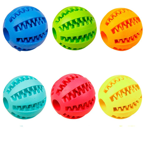 Rubber Chew Toy Ball for Dogs & Cats – Treat Holder & Tooth Cleaner