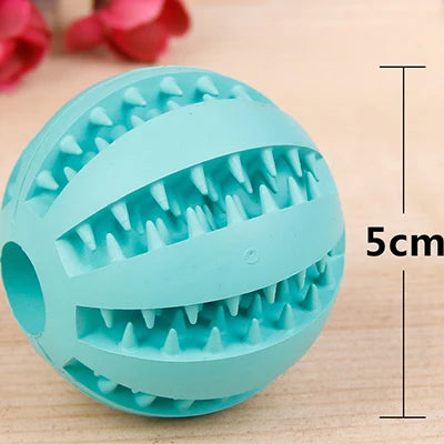 Rubber Chew Toy Ball for Dogs & Cats – Treat Holder & Tooth Cleaner
