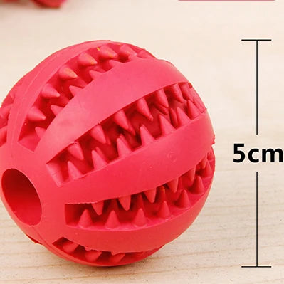 Rubber Chew Toy Ball for Dogs & Cats – Treat Holder & Tooth Cleaner