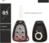 Jingyuqin Car Key Shell Case for Chrysler, Dodge, RAM, Jeep - 2/3/4/5/6 Buttons