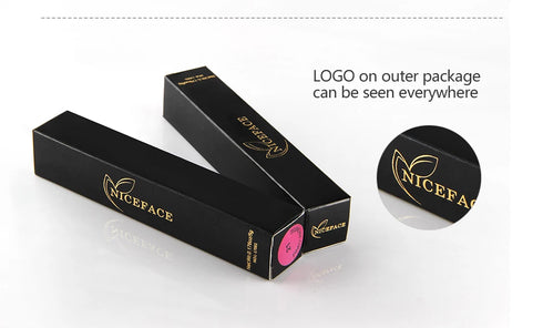 Lip gloss tint with matte finish, offering bold color and lasting wear.