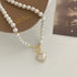 Elegant Pearl Heart Pendant Necklace – Luxury Korean Jewelry