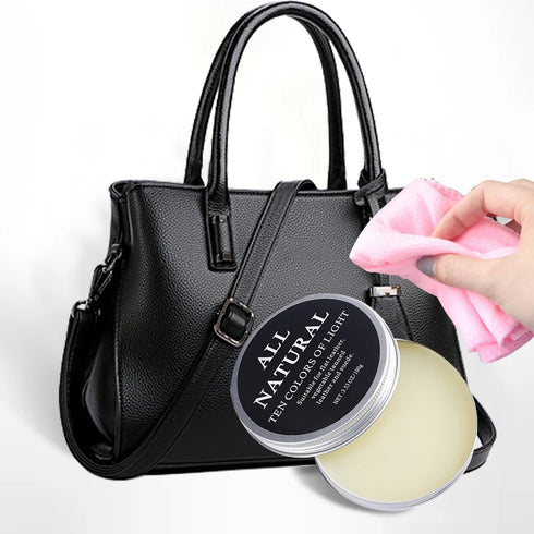 Leather conditioning cream in 30ml and 100ml sizes for restoring shine and softness.