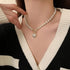 Elegant Pearl Heart Pendant Necklace – Luxury Korean Jewelry