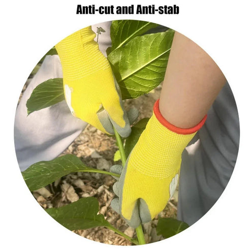 Kids Waterproof Garden Work Gloves - Non-Slip Safety Yard Gloves