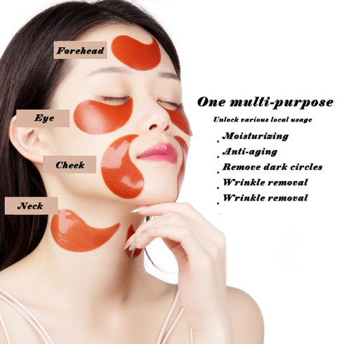 60pcs Gold Collagen Eye Masks – Moisturizing, Anti-Dark Circles & Eye Bags