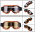 Windproof Retro Motorcycle Glasses - Folding Leather Sunglasses