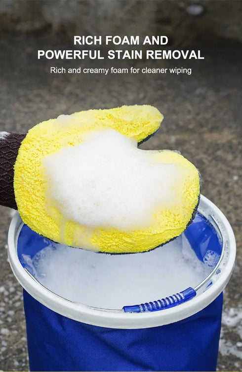 Double-Faced Coral Fleece Car Wash Glove for Auto Cleaning
