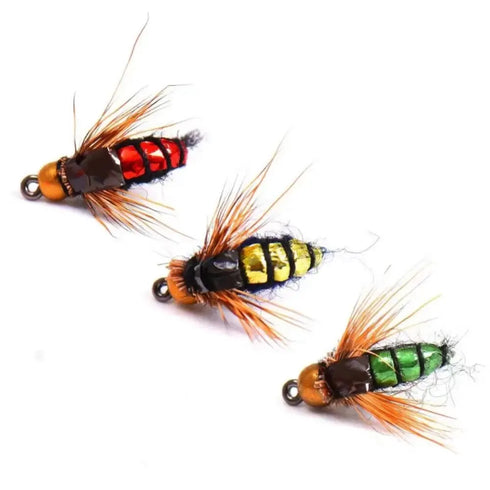 5/10pcs Artificial Insect Fishing Bait - Brass Bead Head Scud Fly Lure