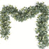 Lush 70.8" Faux Eucalyptus Garland with White Flowers