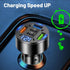 Digital Display Car Charger with 3 USB Ports, PD Fast Charging Adapter