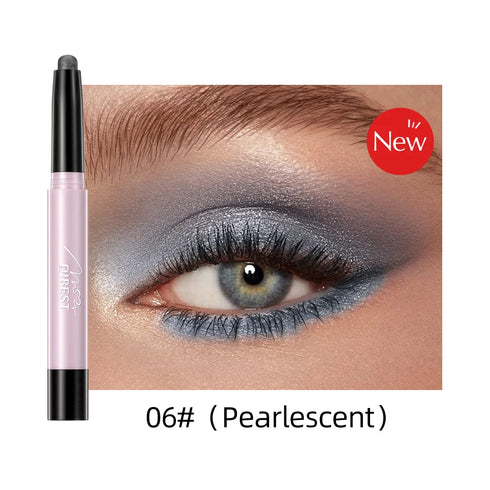 12-Color Pearlescent Eyeshadow & Eyeliner Pencil – Waterproof & Long-Lasting