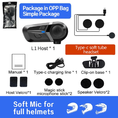 Bluetooth 5.3 Motorcycle Helmet Headset, Wireless Handsfree Earphones