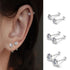 3Pairs Classic Round Zirconia Stud Earrings For Women