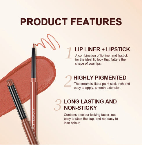 Matte Nude Lipstick Pen – Long-Lasting Waterproof Lip Liner Set