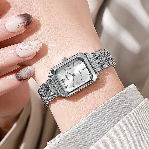 Luxury Square Quartz Watch for Women – Gold Plated Elegance