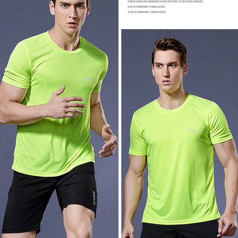 Men's Summer Quick Dry Gym T-Shirt - Oversized Fitness & Running Jersey
