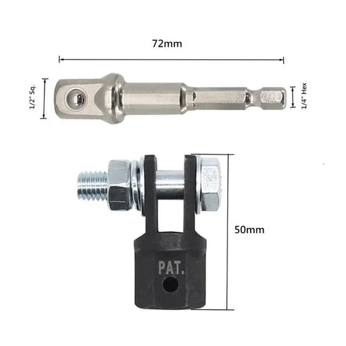Scissor Jack Adapter 1/2 Inch Chrome Vanadium Steel for Impact Drills