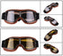 Windproof Retro Motorcycle Glasses - Folding Leather Sunglasses