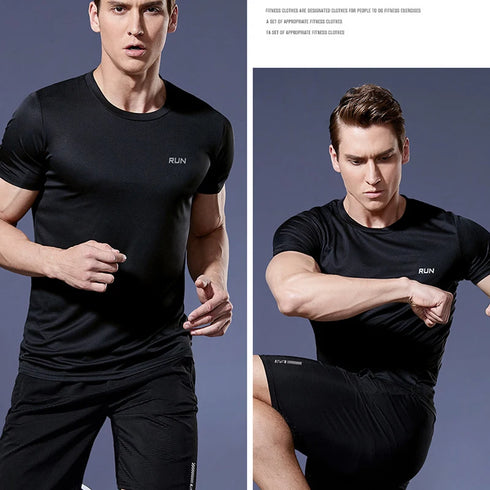 Men's Summer Quick Dry Gym T-Shirt - Oversized Fitness & Running Jersey