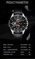 Men's Sports Style Quartz Watch – 46mm Leather Racing Design