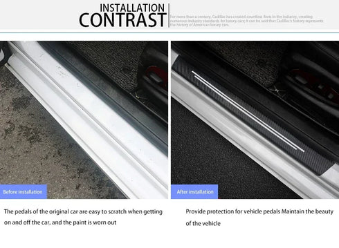 Universal Carbon Fiber Car Door Sill Protector – Durable & Stylish