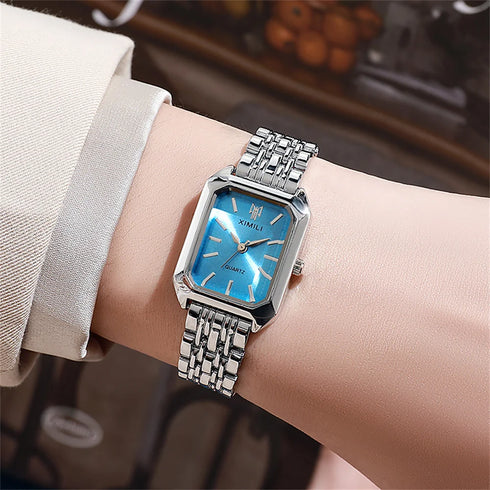 Luxury Square Quartz Watch for Women – Gold Plated Elegance