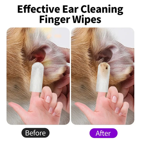Ear Cleaning Wipes for Cats & Dogs - Mite Removal & Care