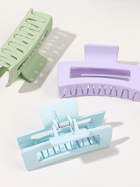 7 Pcs Big Hair Claw Clips – 3.4" Non-Slip Matte Square Clips