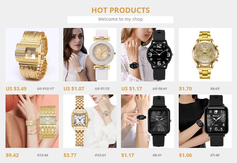 Luxury Square Quartz Watch for Women – Gold Plated Elegance