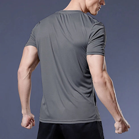 Men's Summer Quick Dry Gym T-Shirt - Oversized Fitness & Running Jersey
