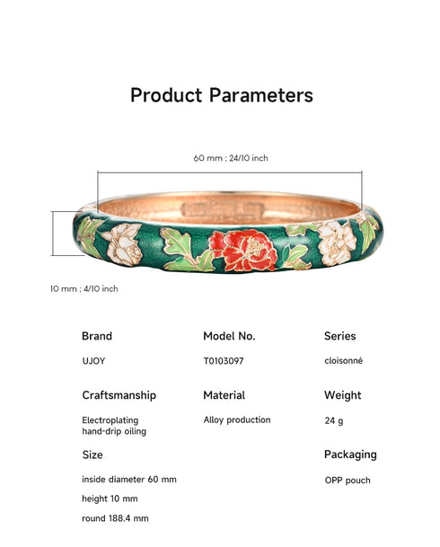 Enameled Flower Bracelet for Women – Elegant Bangle Jewelry