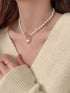 Elegant Pearl Heart Pendant Necklace – Luxury Korean Jewelry
