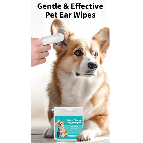 Ear Cleaning Wipes for Cats & Dogs - Mite Removal & Care
